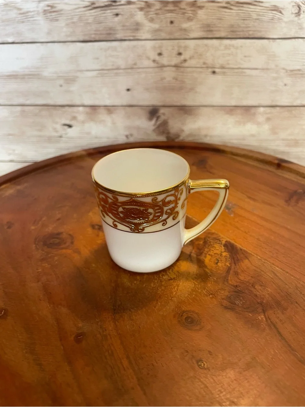 Noritake White Porcelain Coffee Set with Gold Scroll Accents